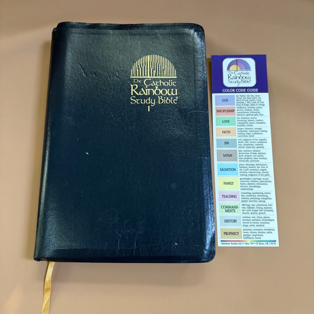 Catholic Rainbow Study Bible Today's English Version Navy Bonded Leather 2000